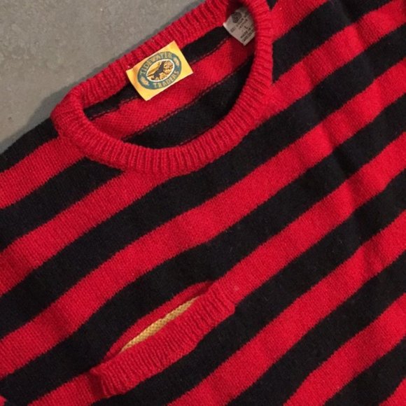 Vintage Striped Sweater w/ Cool Mismatch Sleeve - Picture 2 of 6
